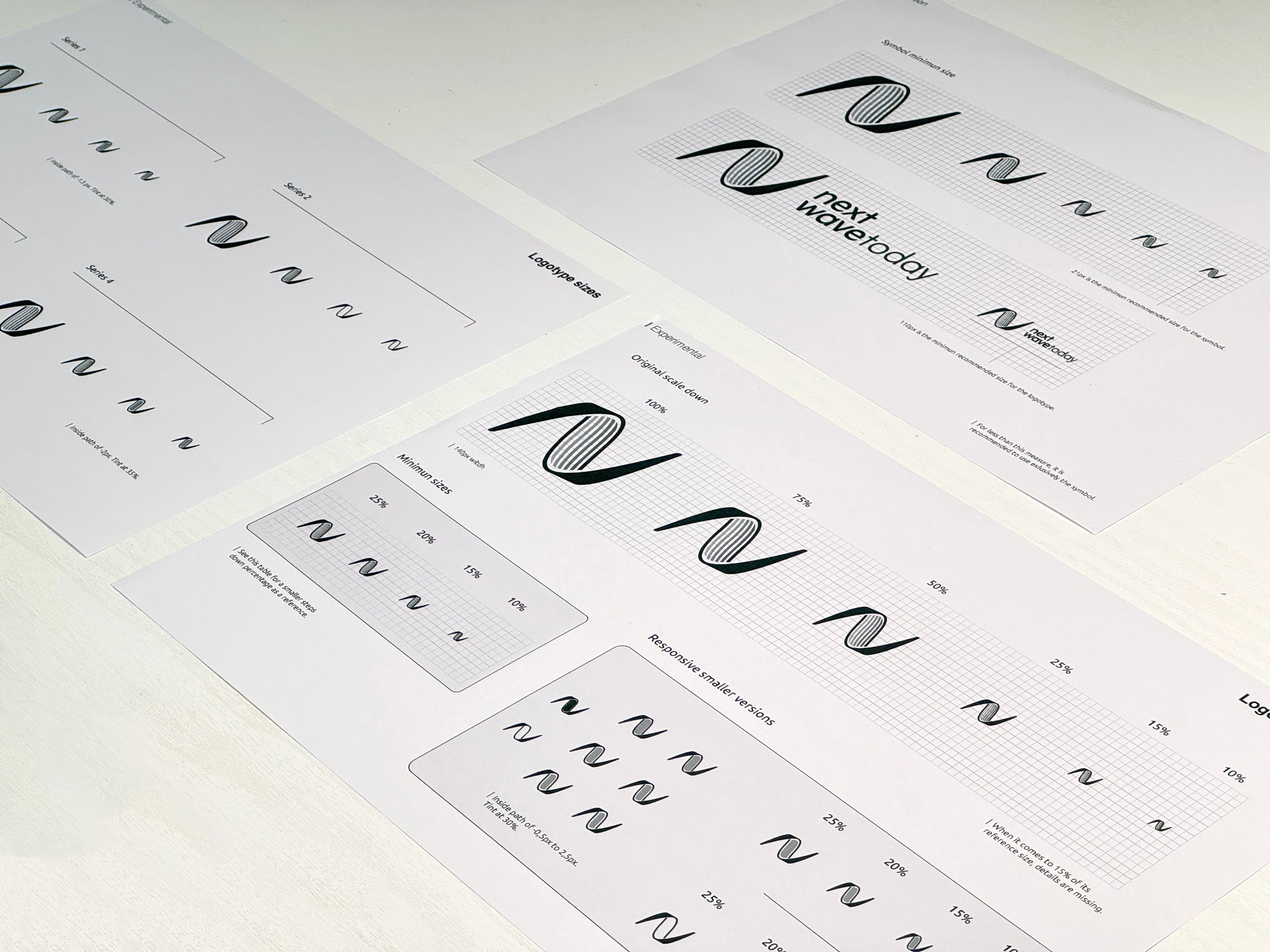 Logotype printed board presentation