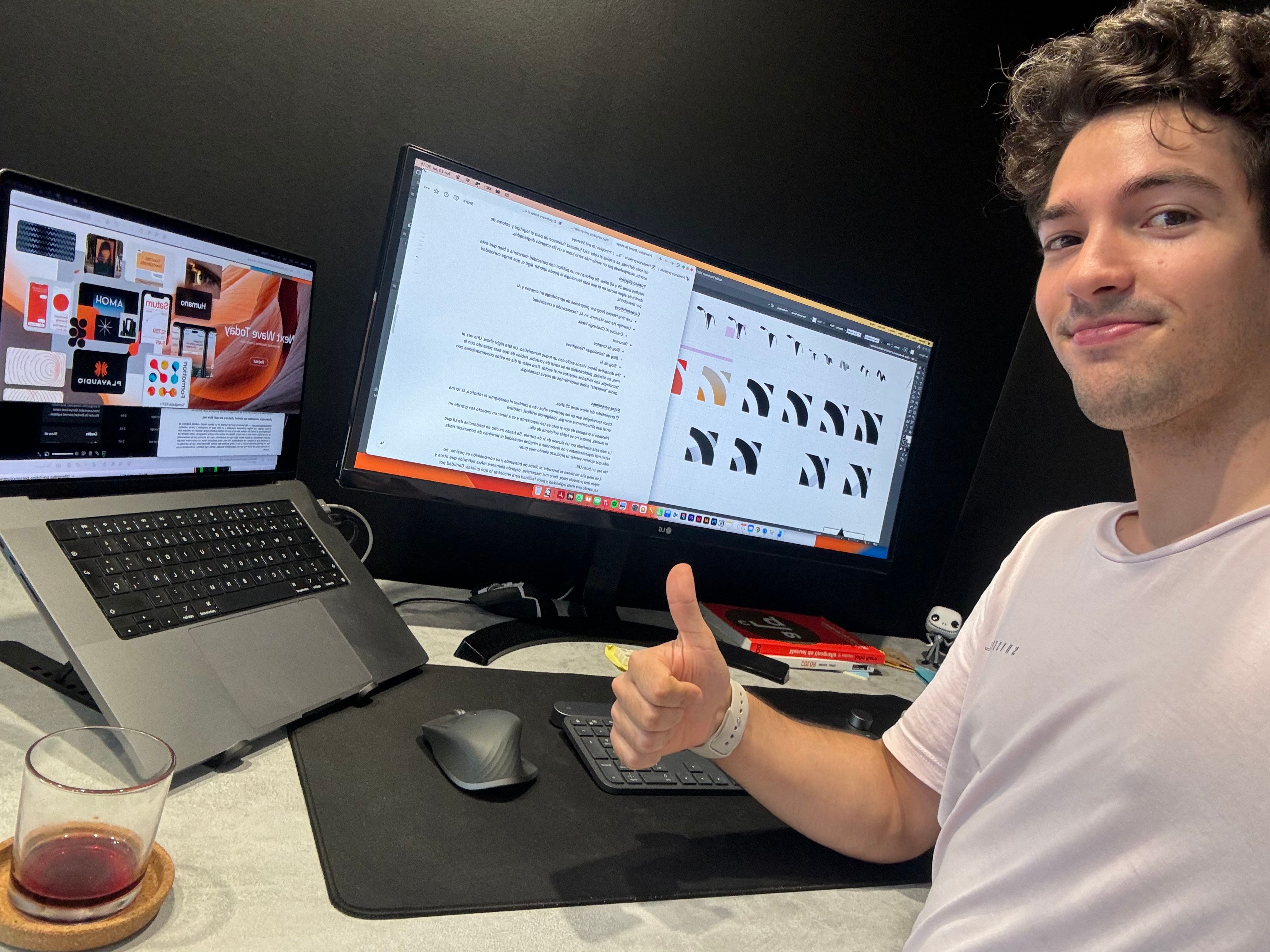 Selfie during the design process for Next Wave Today