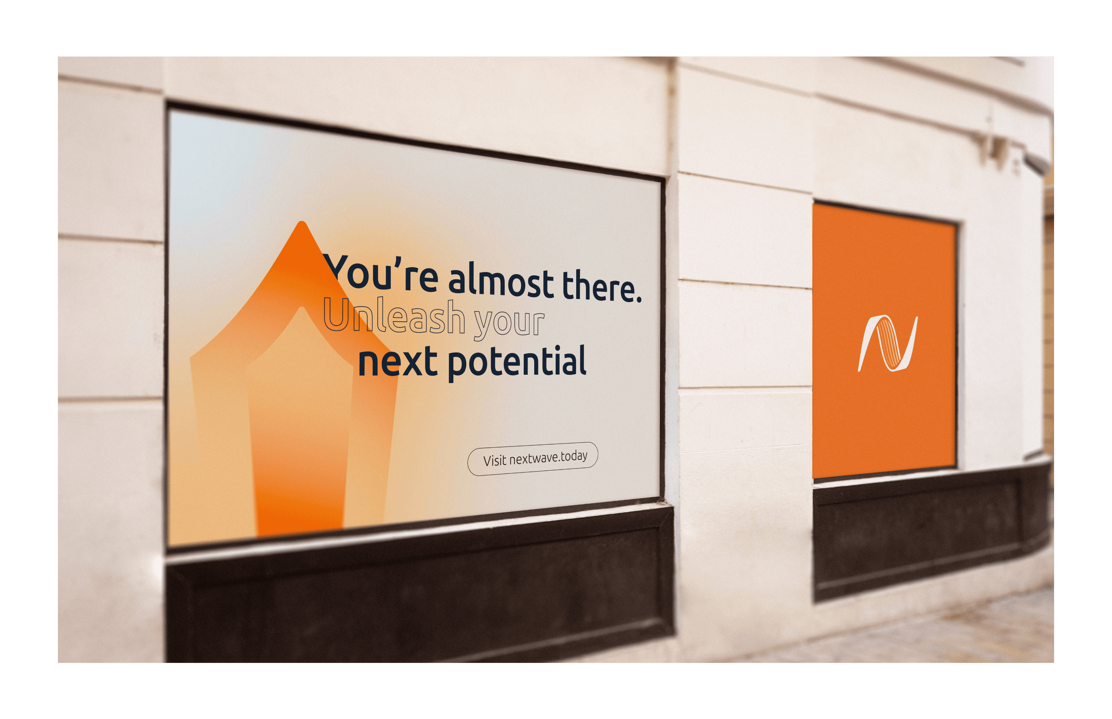 Street mobiliary with Next Wave Today branding